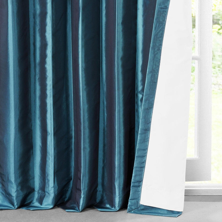 Mediterranean Solid Faux Silk Taffeta Curtain