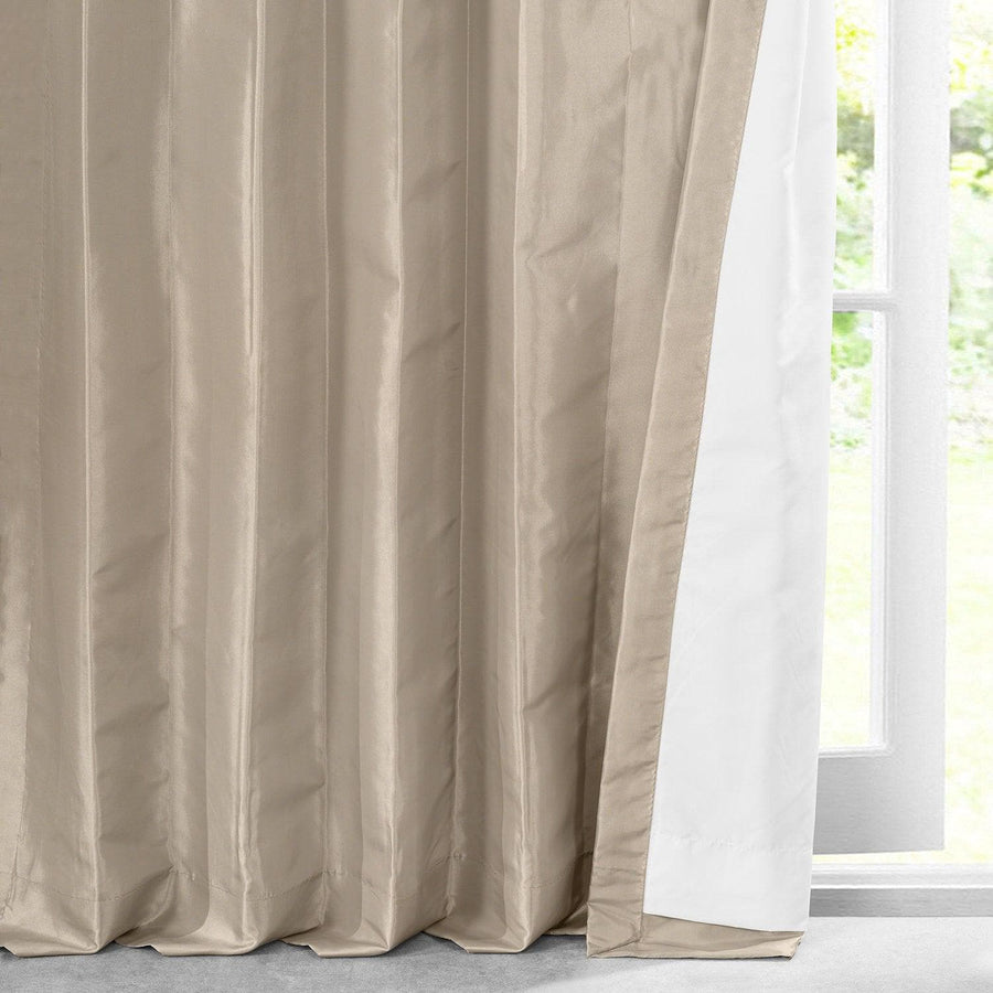 Antique Beige Solid Faux Silk Taffeta Curtain - HalfPriceDrapes.com