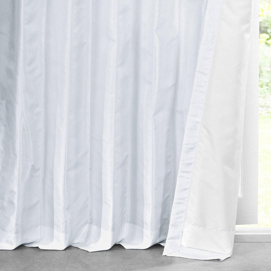 White Solid Faux Silk Taffeta Curtain - HalfPriceDrapes.com