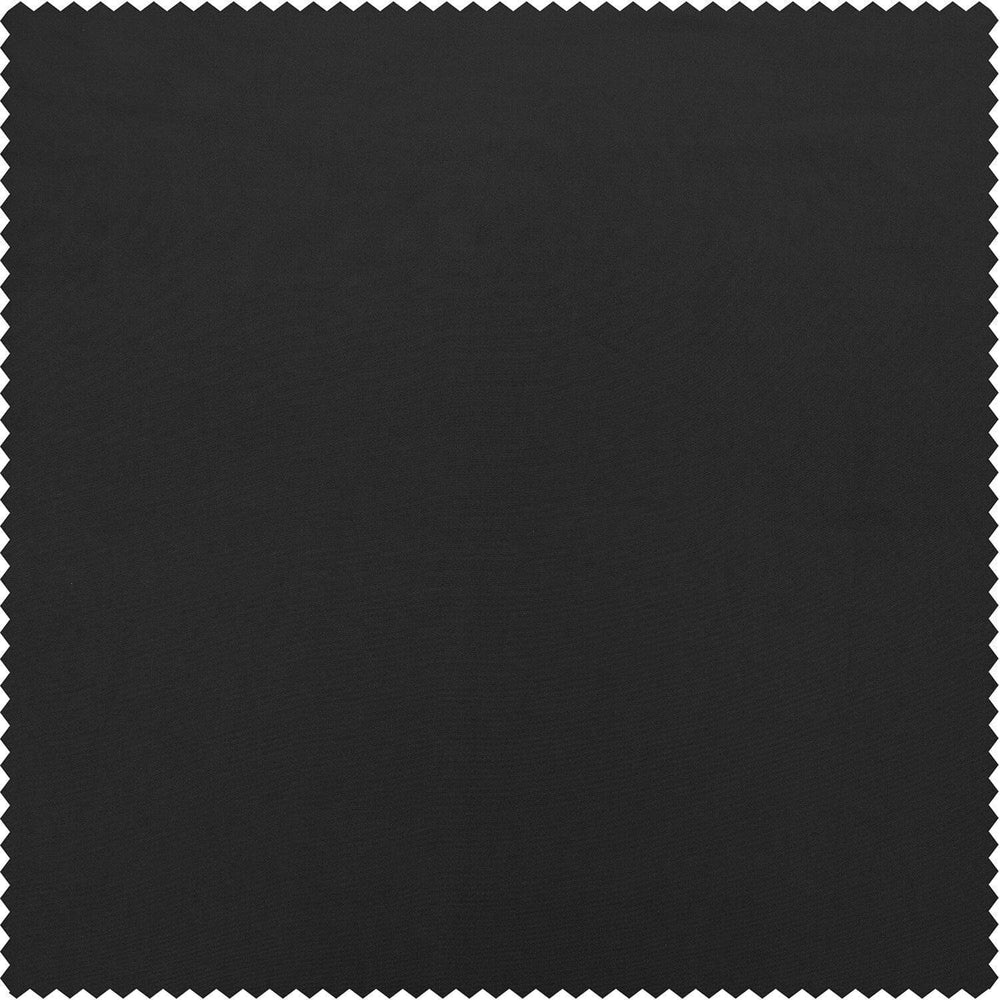 Jet Black Solid Faux Silk Taffeta Swatch
