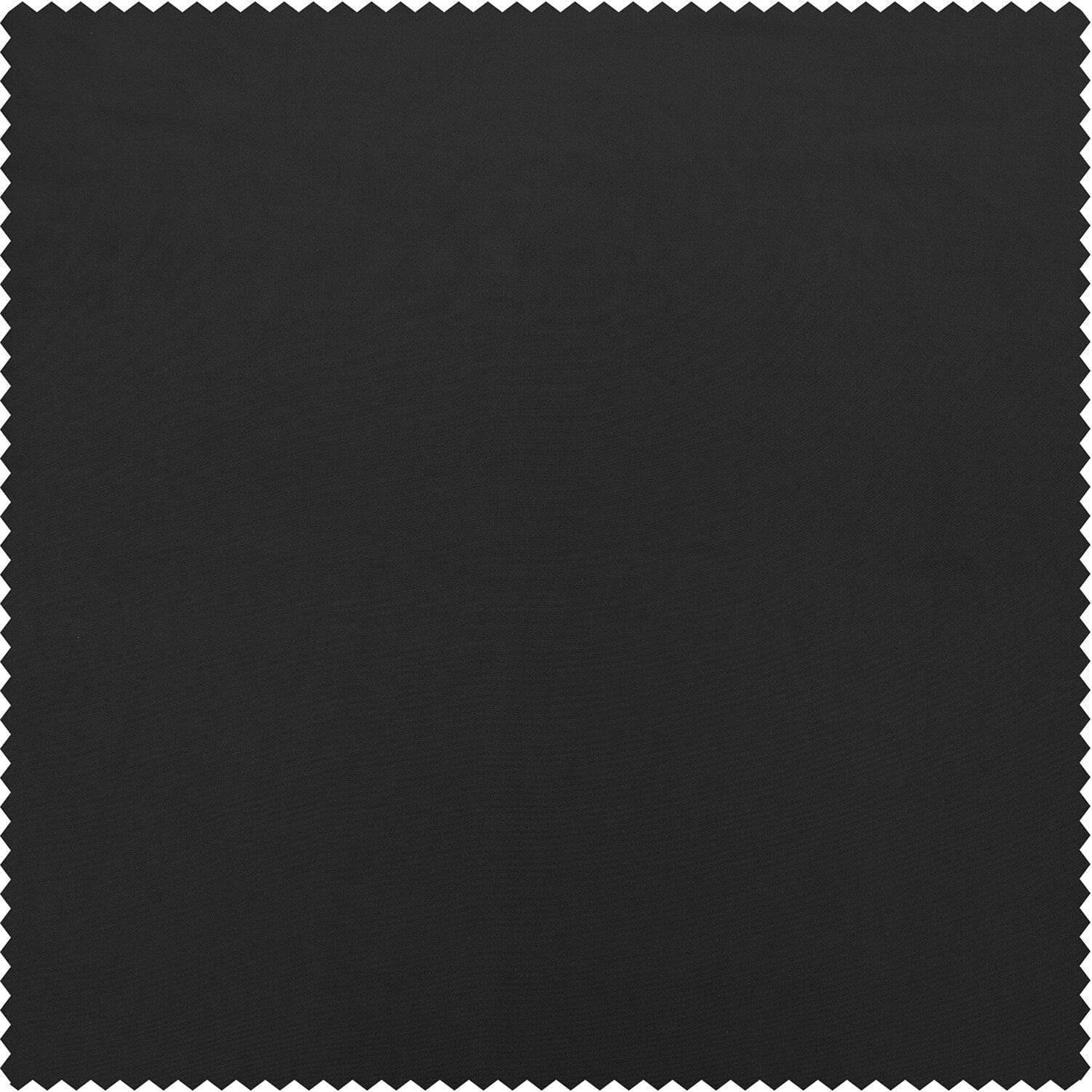 Jet Black Solid Faux Silk Taffeta Swatch