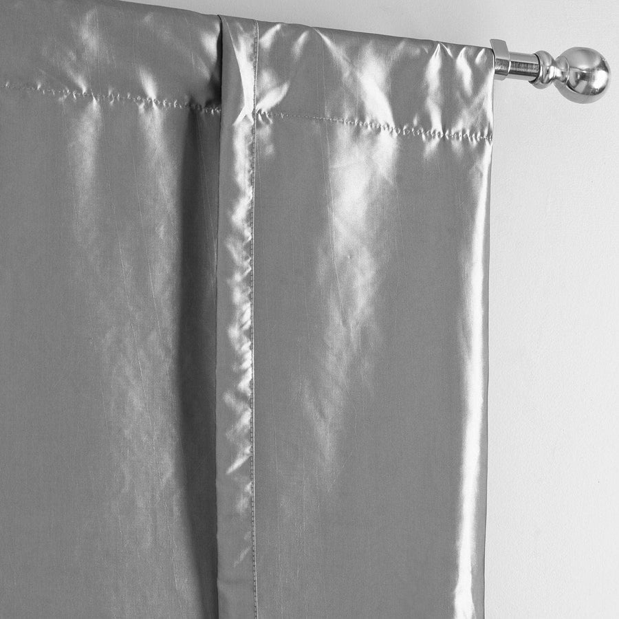 Platinum Solid Faux Silk Taffeta Tie-Up Window Shade
