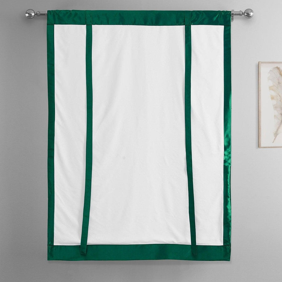 Emerald Green Solid Faux Silk Taffeta Tie-Up Window Shade
