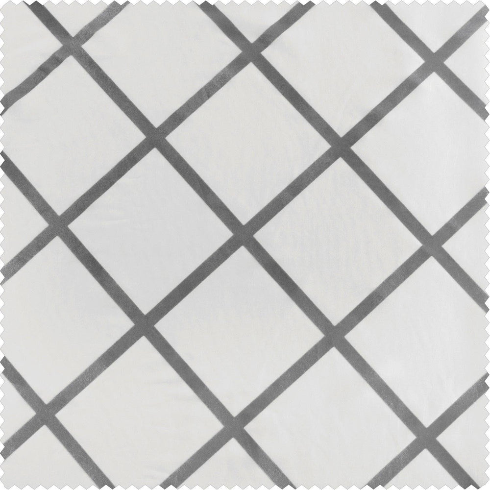 Pavillion Cream & Grey Designer Flocked Swatch - HalfPriceDrapes.com