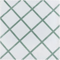 Pavillion White & Green Designer Flocked Swatch - HalfPriceDrapes.com