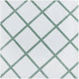 Pavillion White & Green Geometric Designer Flocked Swatch