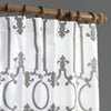 Royal Gate Off White & Silver Designer Flocked Curtain - HalfPriceDrapes.com