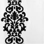 Castle White & Black Bordered Designer Flocked Swatch