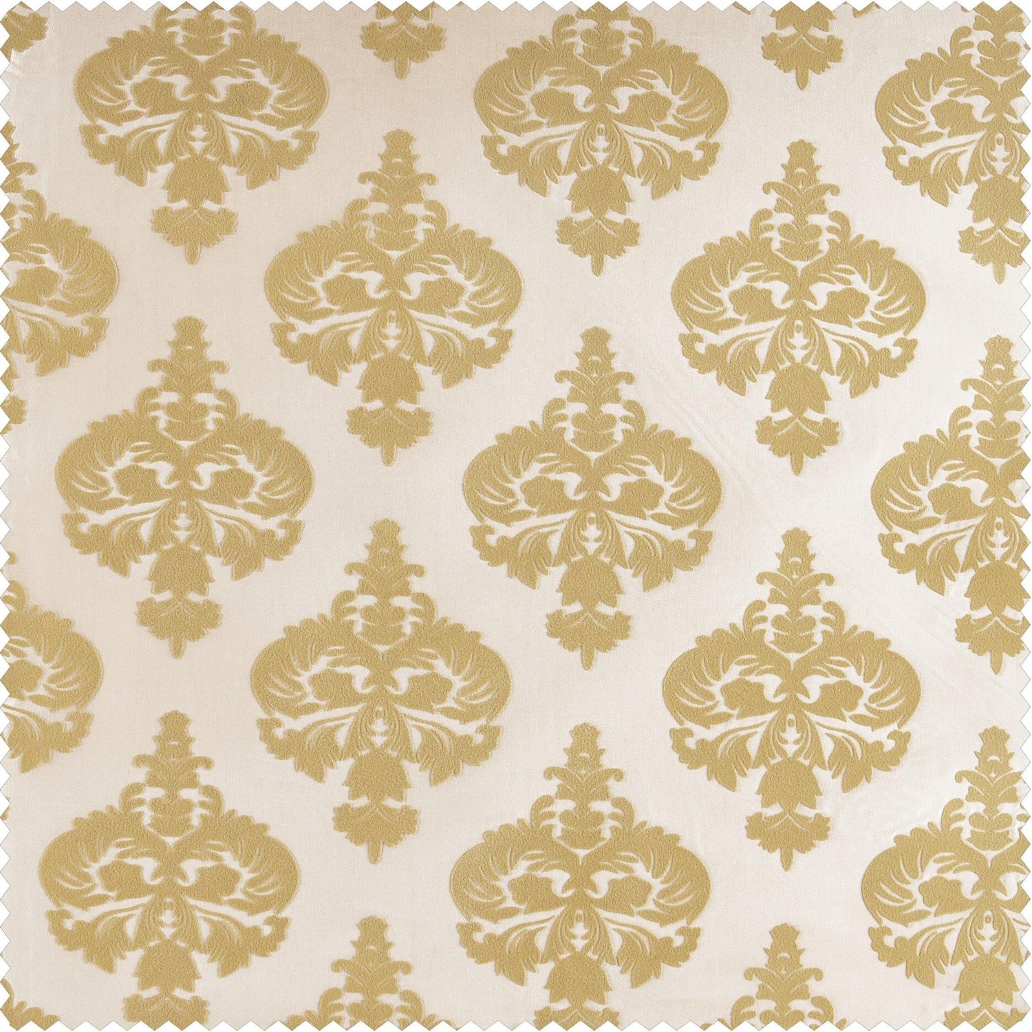 Beatrice Champagne Beige Designer Flocked Swatch - HalfPriceDrapes.com