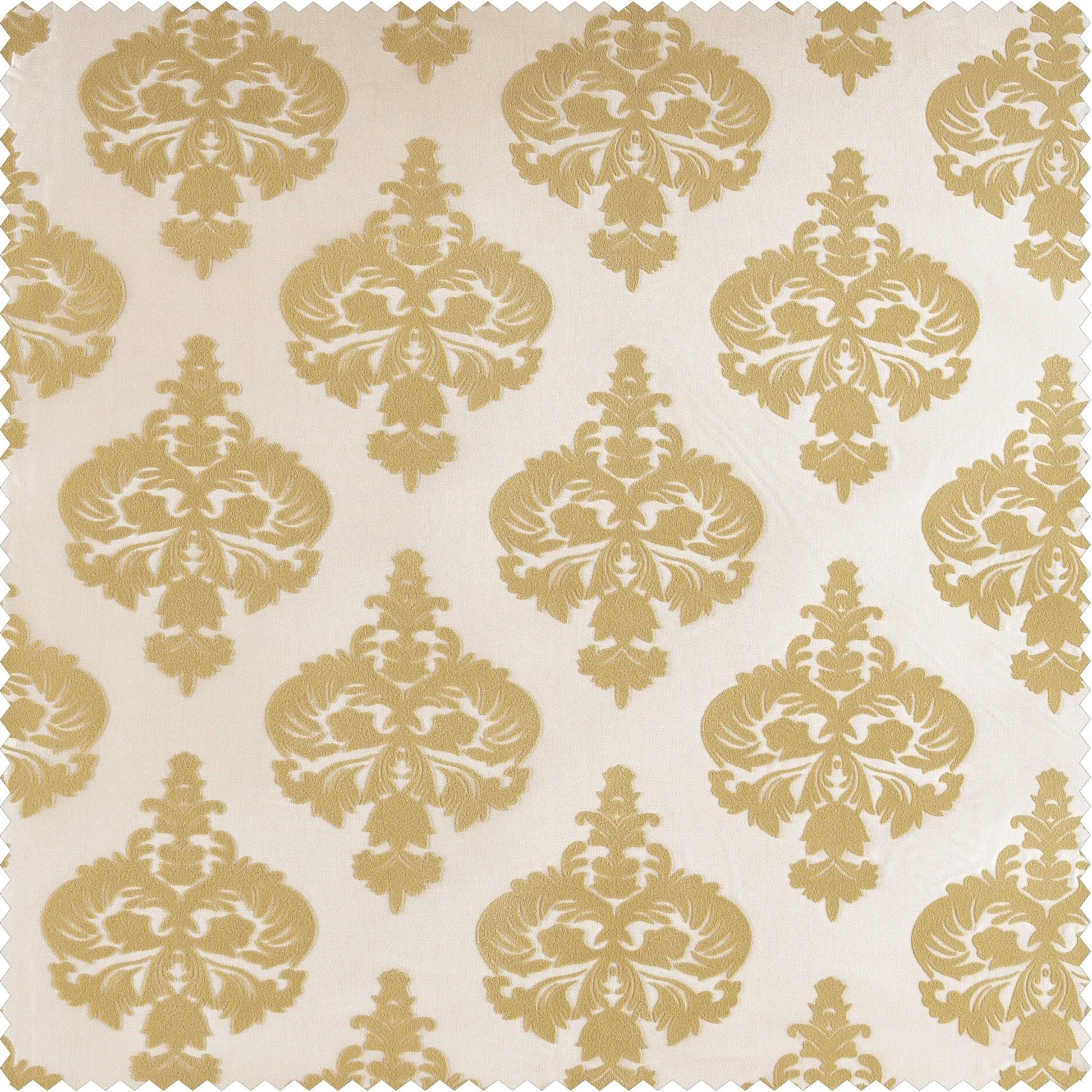 Beatrice Champagne Beige Designer Flocked Swatch - HalfPriceDrapes.com