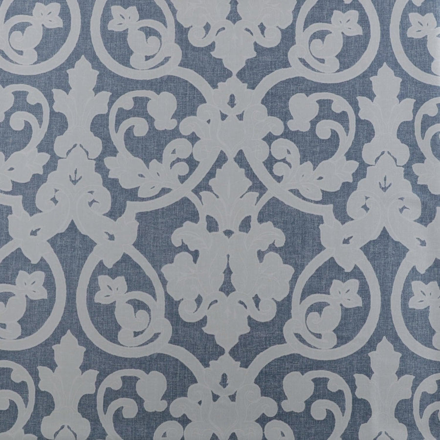 Rococo Blue Printed Faux Silk Taffeta Swatch - HalfPriceDrapes.com