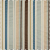 Woodcroft Gold & Blue Designer Striped Faux Silk Swatch - HalfPriceDrapes.com