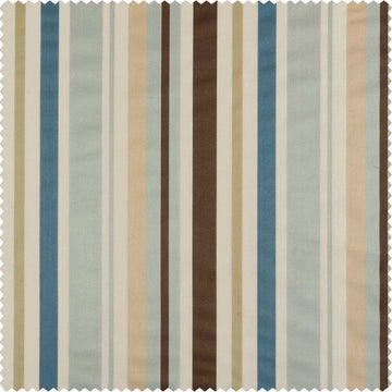Woodcroft Gold & Blue Designer Striped Faux Silk Swatch - HalfPriceDrapes.com