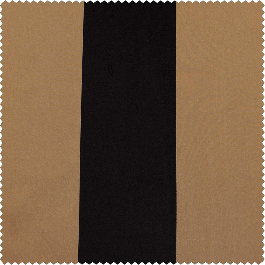 Regency Black & Gold Designer Striped Faux Silk Swatch - HalfPriceDrapes.com