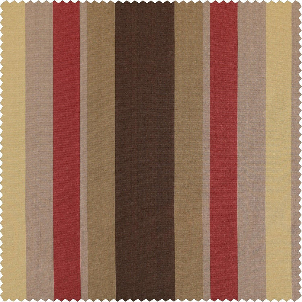 Mirage Gold, Green & Red Designer Striped Faux Silk Swatch - HalfPriceDrapes.com