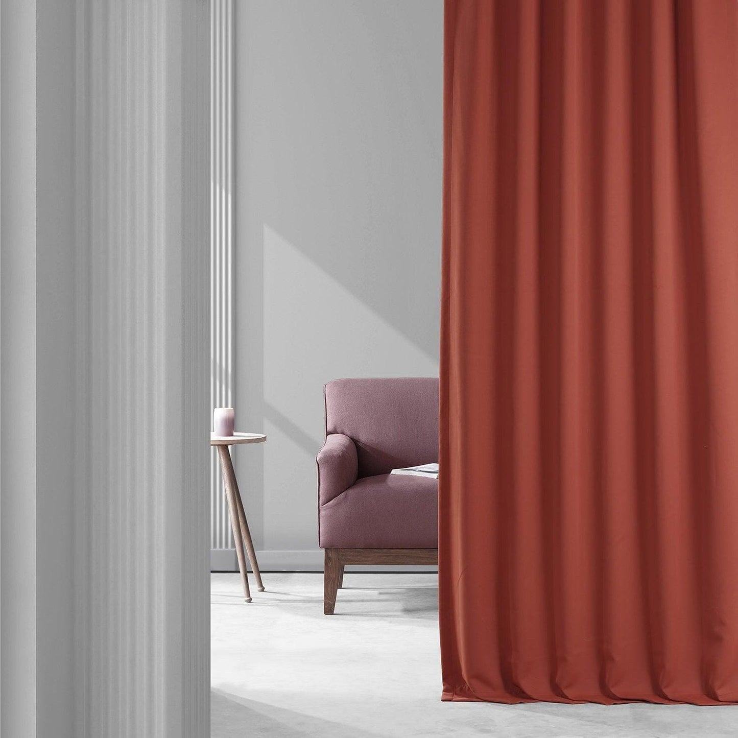 Sunset Orange Performance Woven Hotel Blackout Curtain Pair (2 Panels)