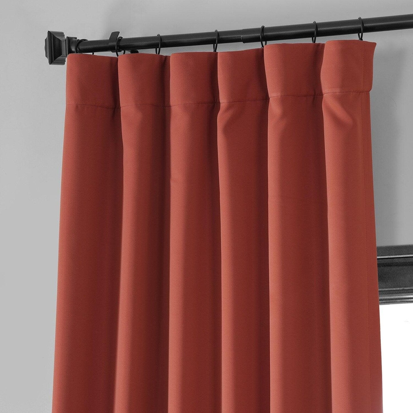 Sunset Orange Performance Woven Hotel Blackout Curtain Pair (2 Panels)