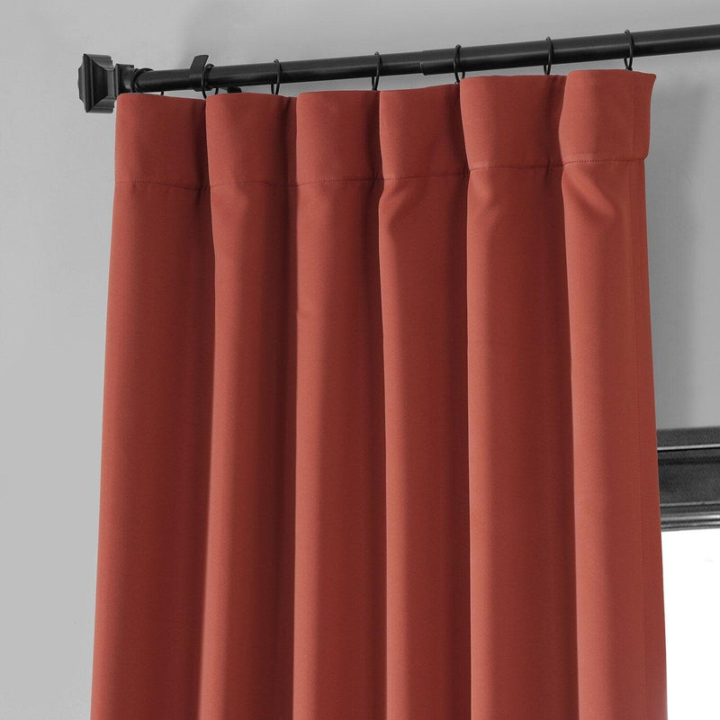 Sunset Orange Performance Woven Hotel Blackout Curtain Pair (2 Panels)