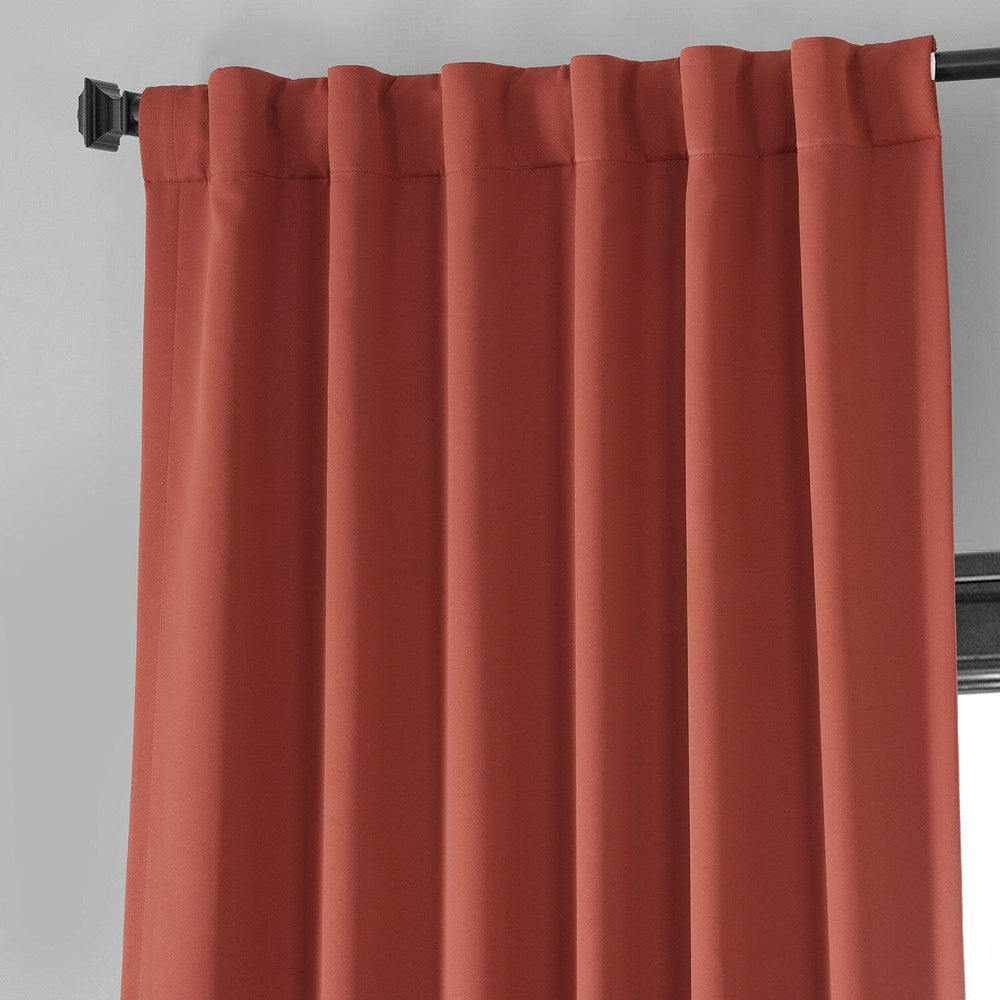 Sunset Orange Performance Woven Hotel Blackout Curtain Pair (2 Panels)