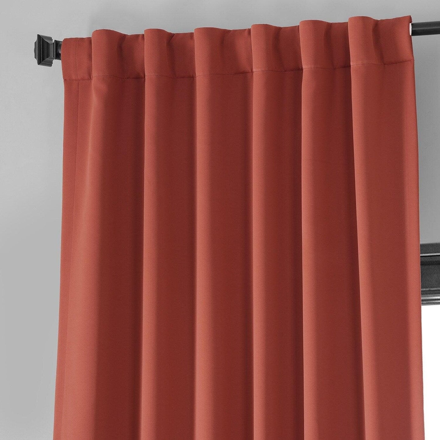 Sunset Orange Performance Woven Hotel Blackout Curtain Pair (2 Panels)