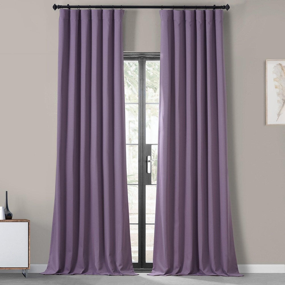 Boho Purple Performance Woven Hotel Blackout Curtain Pair (2 Panels)