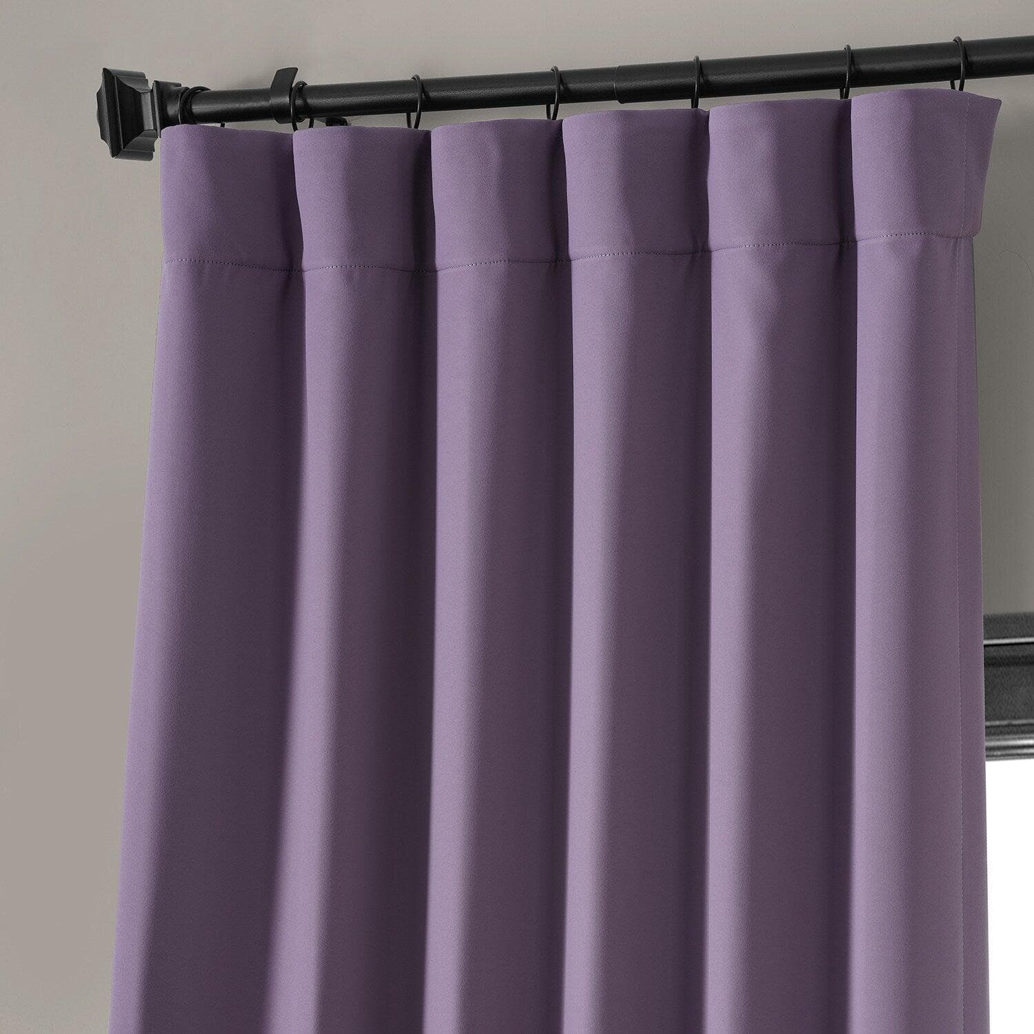 Boho Purple Performance Woven Hotel Blackout Curtain Pair (2 Panels)