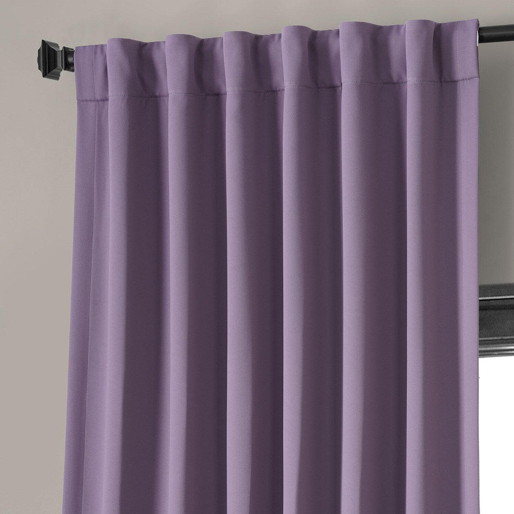 Boho Purple Performance Woven Hotel Blackout Curtain Pair (2 Panels)
