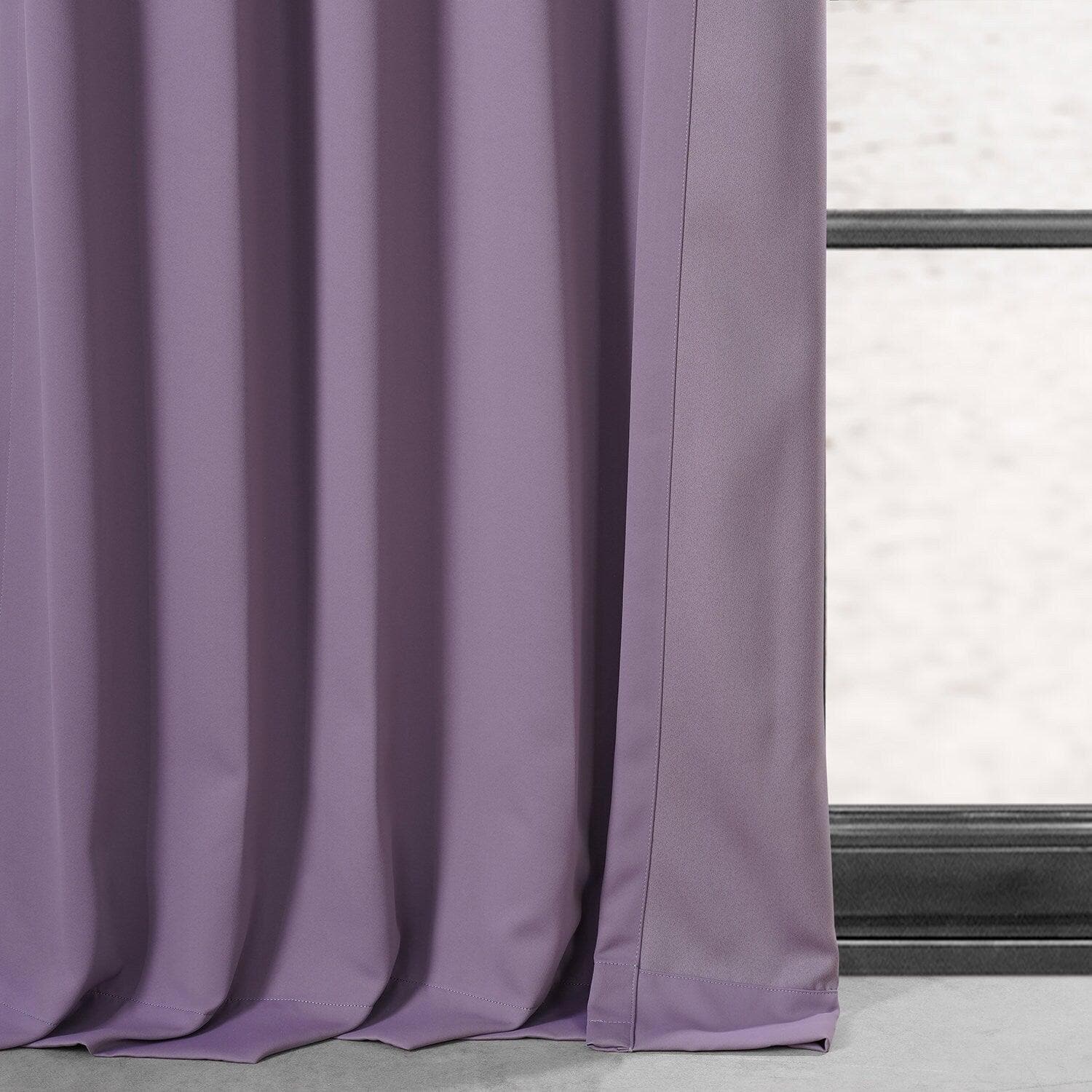 Boho Purple Performance Woven Hotel Blackout Curtain Pair (2 Panels)