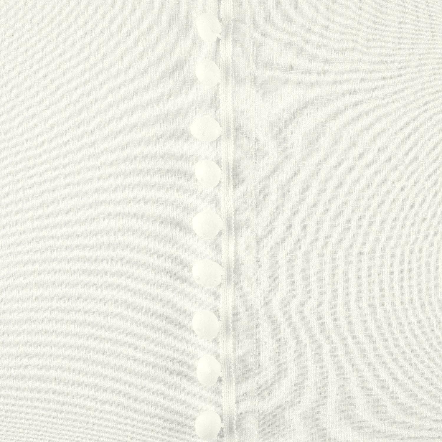 Borla Off White Patterned Faux Linen Sheer Curtain