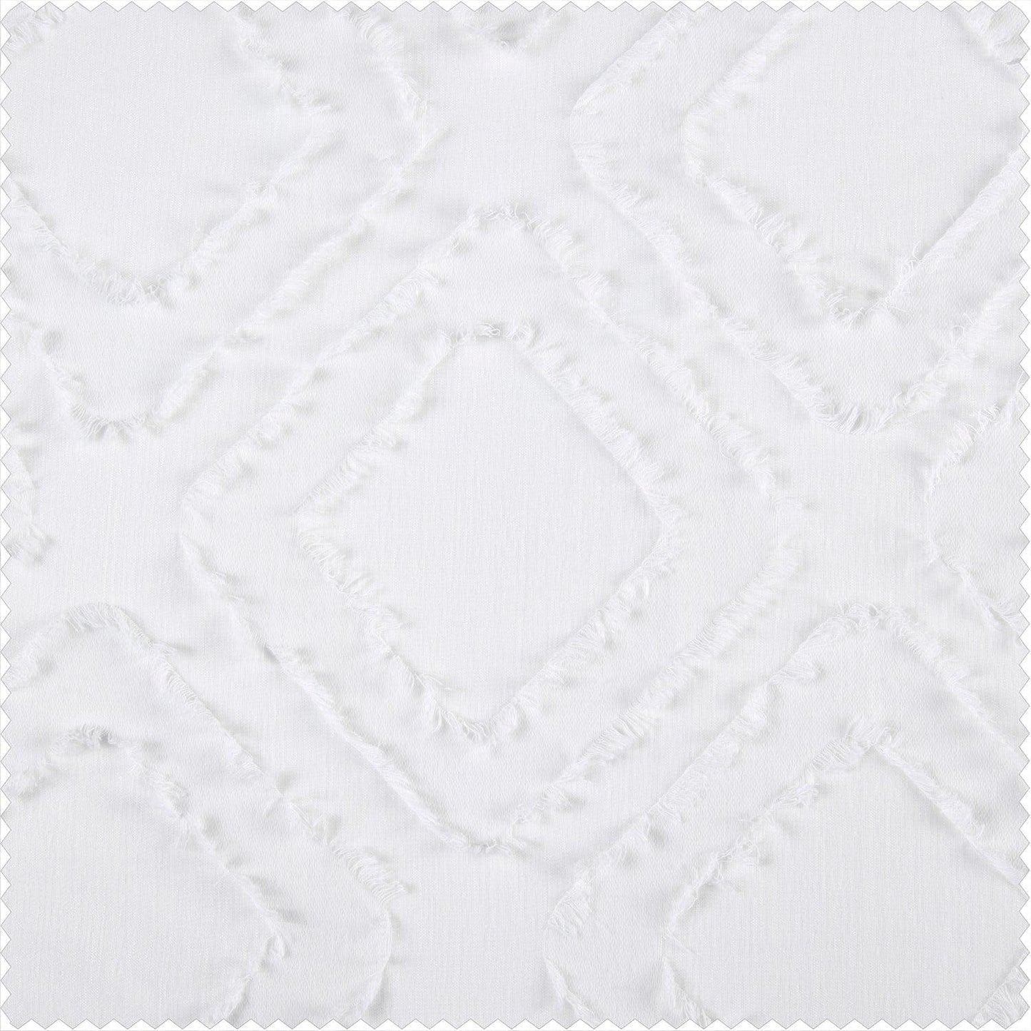 Capella White Patterned Linen Sheer Sheer Swatch - HalfPriceDrapes.com