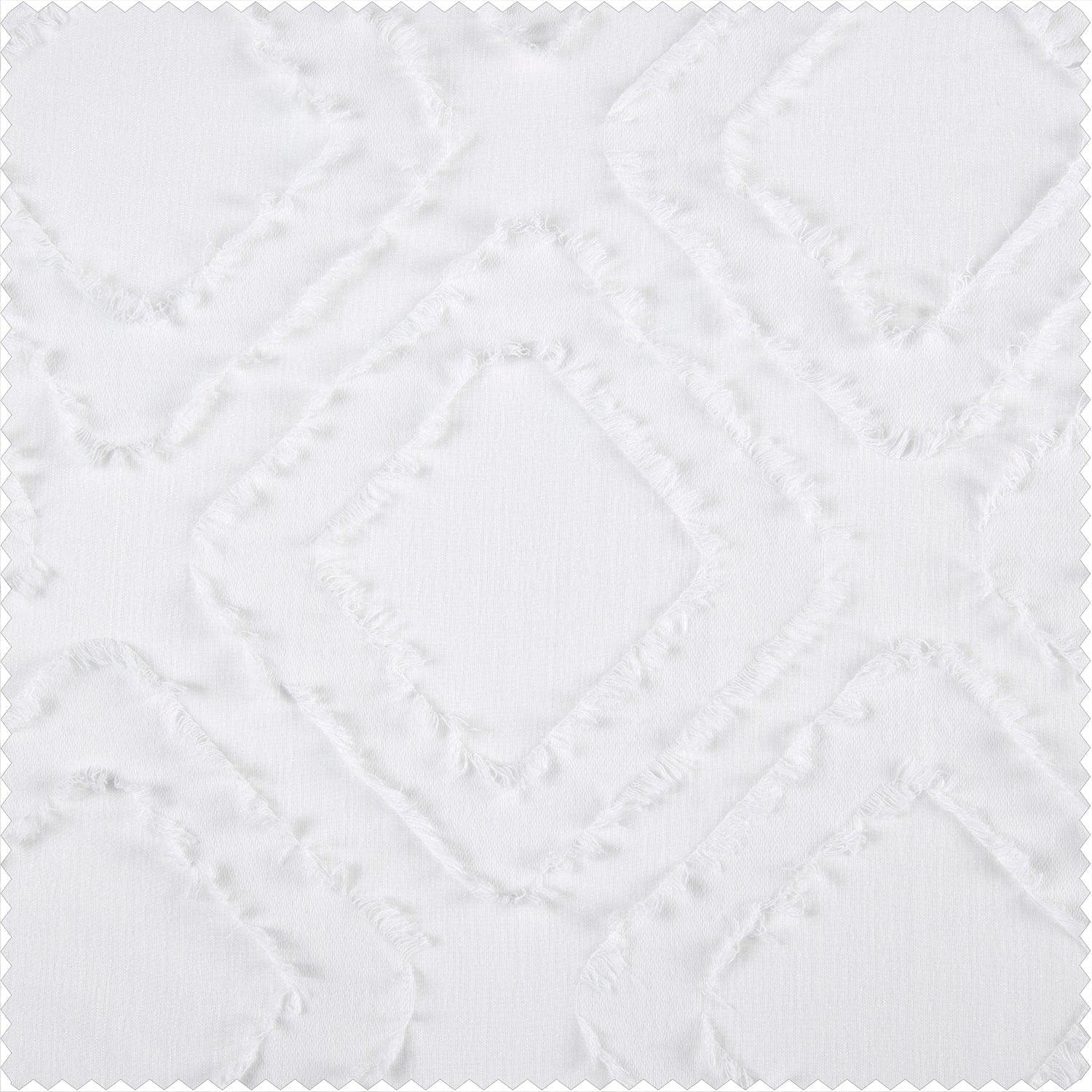 Capella White Patterned Linen Sheer Sheer Swatch - HalfPriceDrapes.com