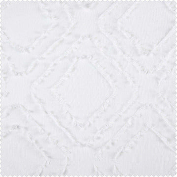 Capella White Patterned Linen Sheer Sheer Swatch - HalfPriceDrapes.com