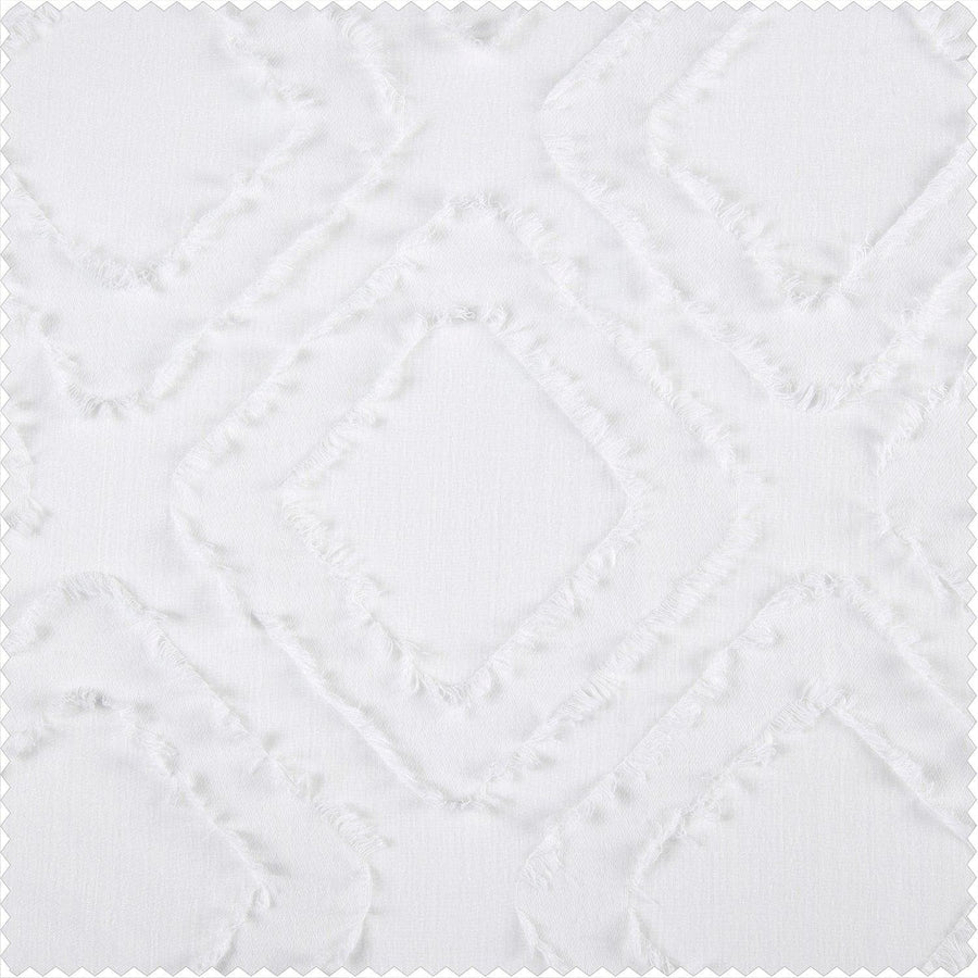 Capella White Patterned Linen Sheer Sheer Swatch - HalfPriceDrapes.com