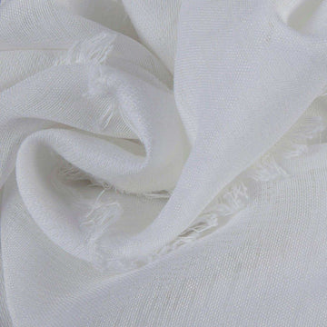 Antares White Patterned Linen Sheer Sheer Swatch - HalfPriceDrapes.com