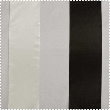 Buffed Black & White Organza Vertical Stripe Sheer Swatch - HalfPriceDrapes.com