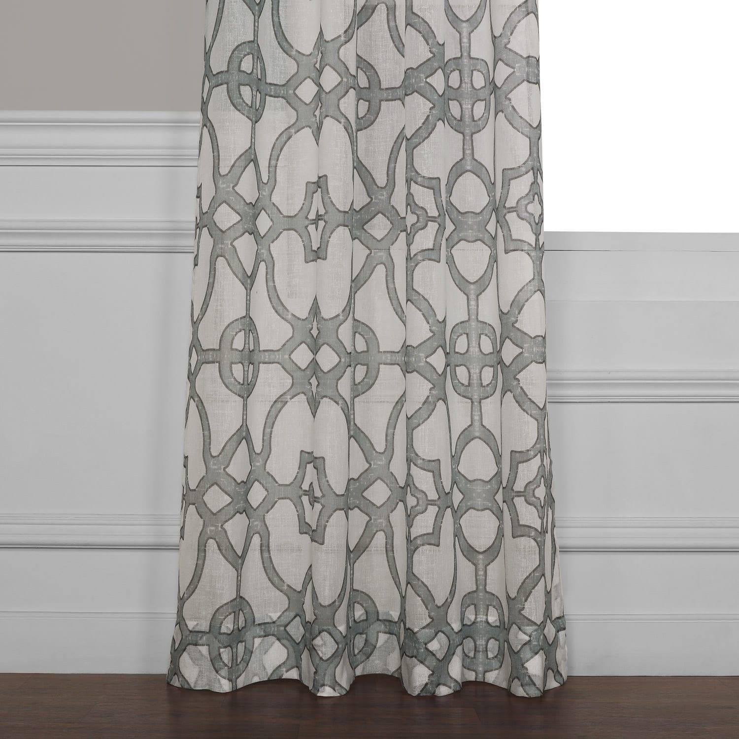 SeaGlass Grey Printed Sheer Curtain