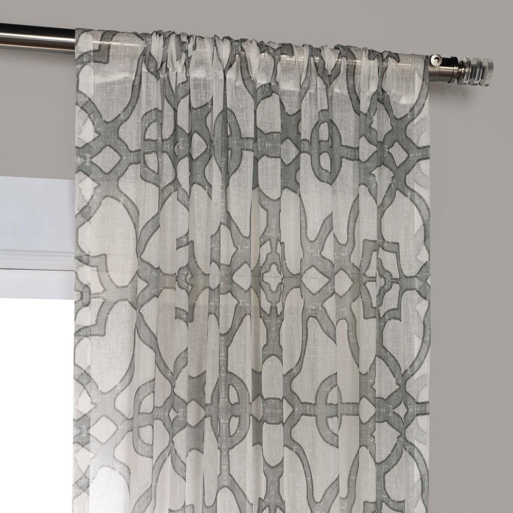 SeaGlass Grey Printed Sheer Curtain
