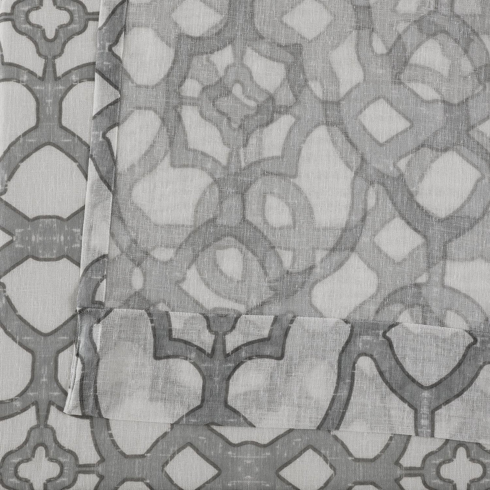 SeaGlass Grey Printed Sheer Curtain