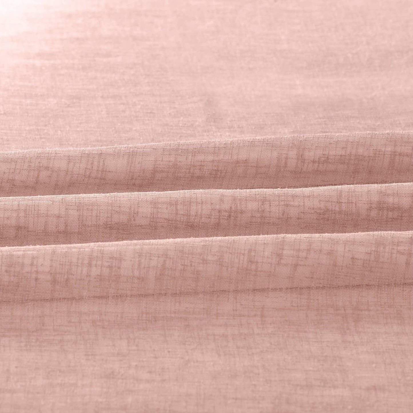 Bashful Pink Solid Faux Linen Sheer Fabric - HalfPriceDrapes.com