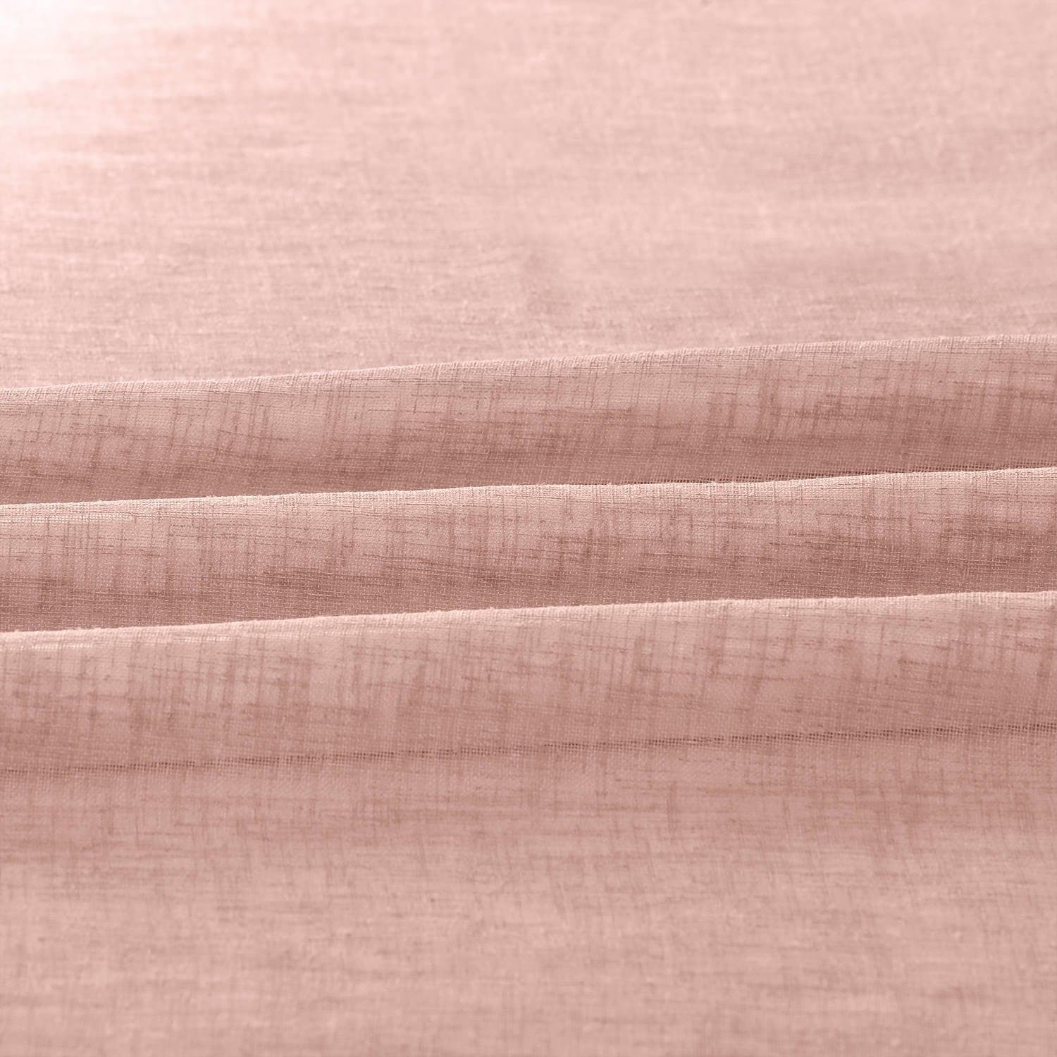 Bashful Pink Solid Faux Linen Sheer Fabric - HalfPriceDrapes.com