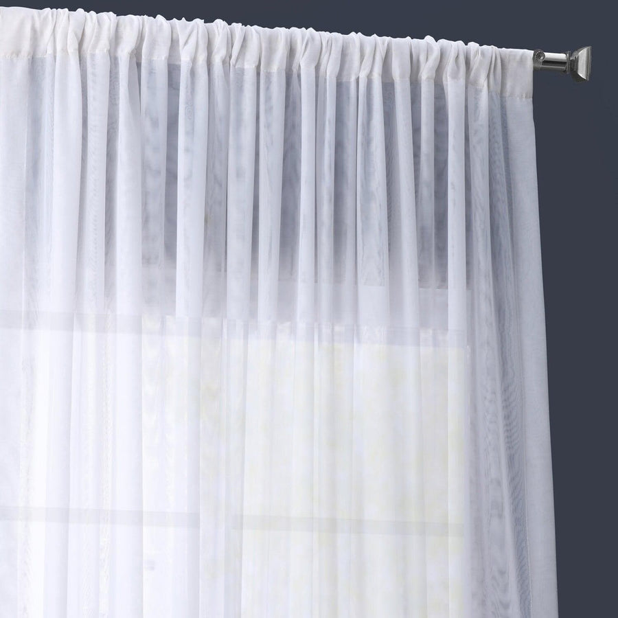 Double Layered White Extra Wide Sheer Curtain
