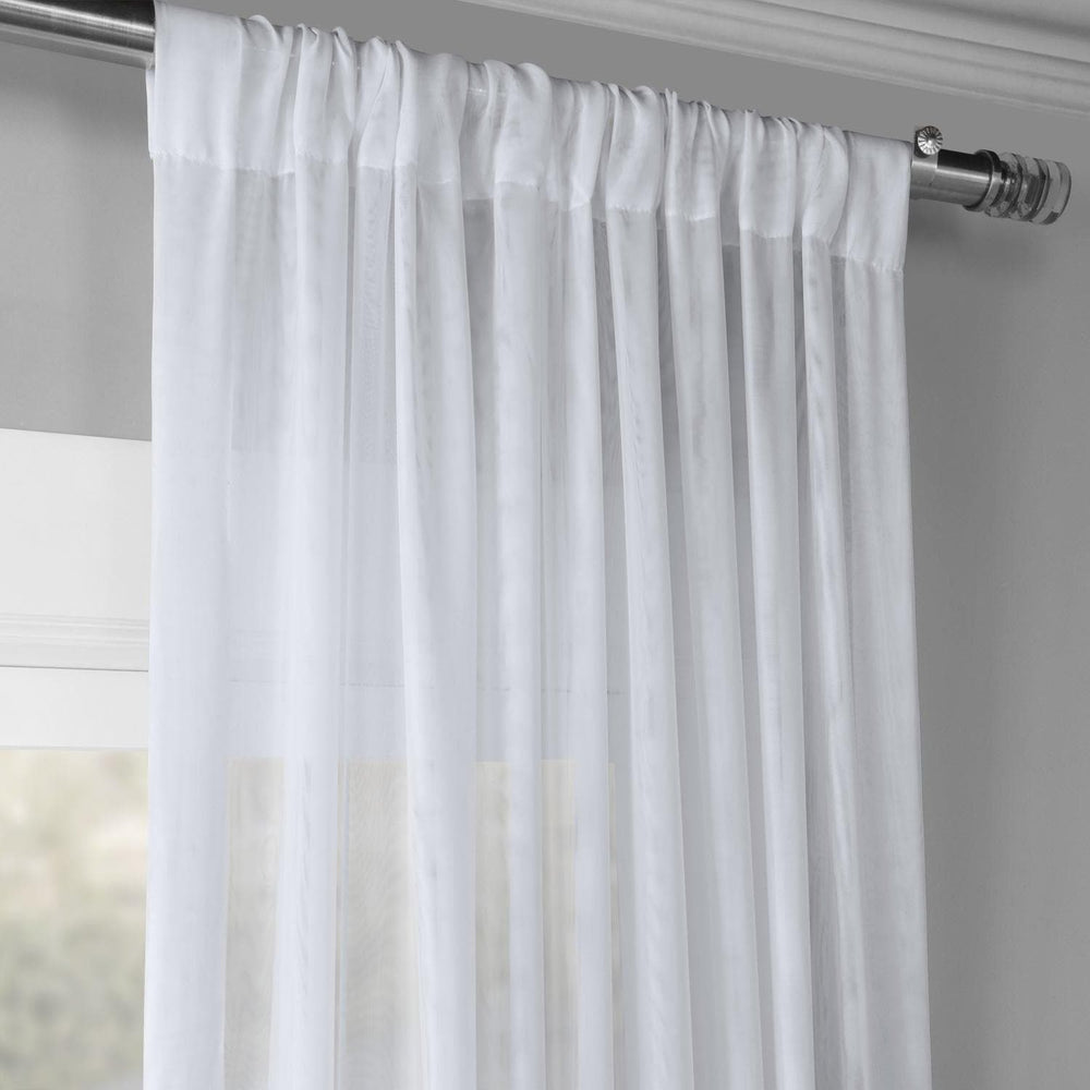 Double Layered White Sheer Curtain