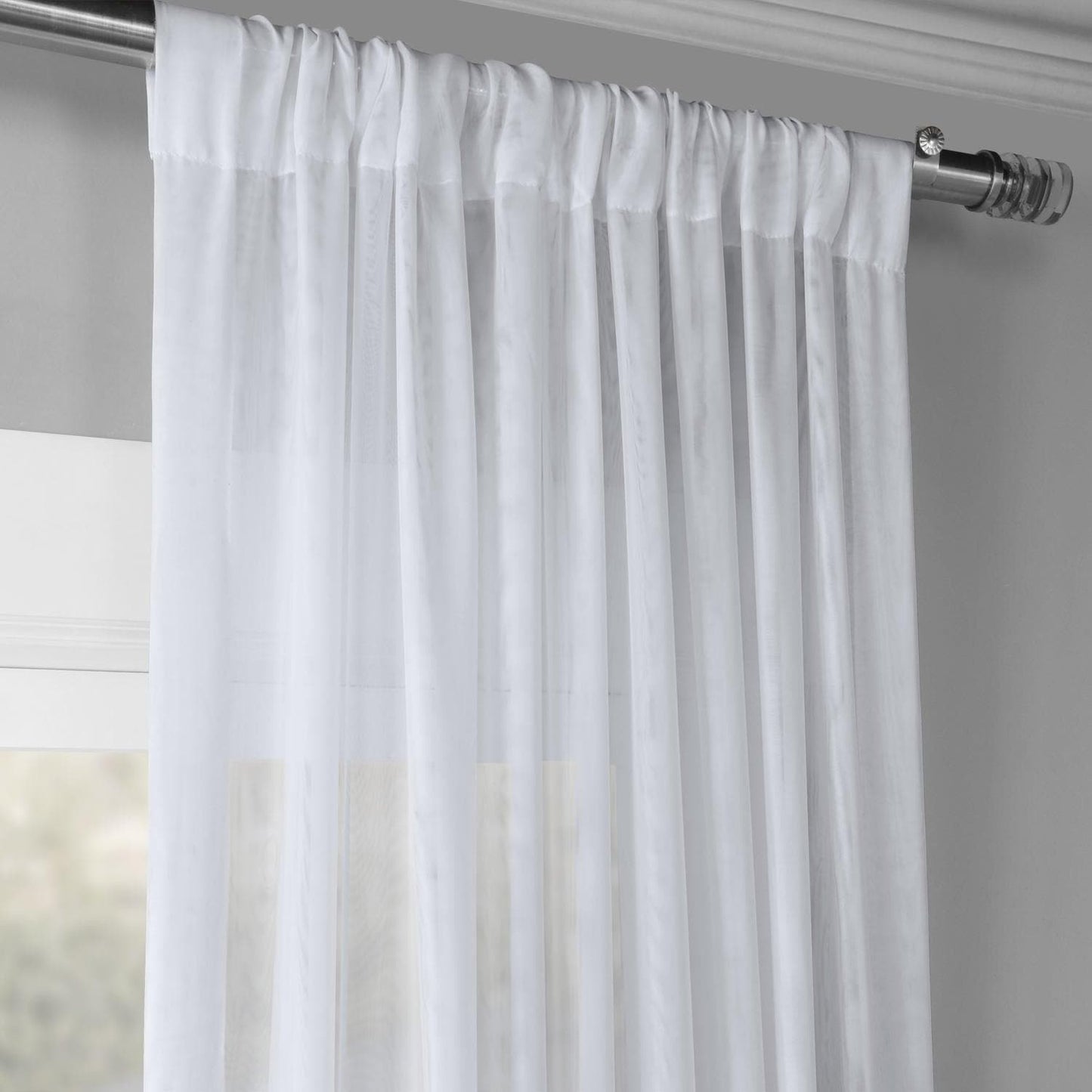 Double Layered White Sheer Curtain