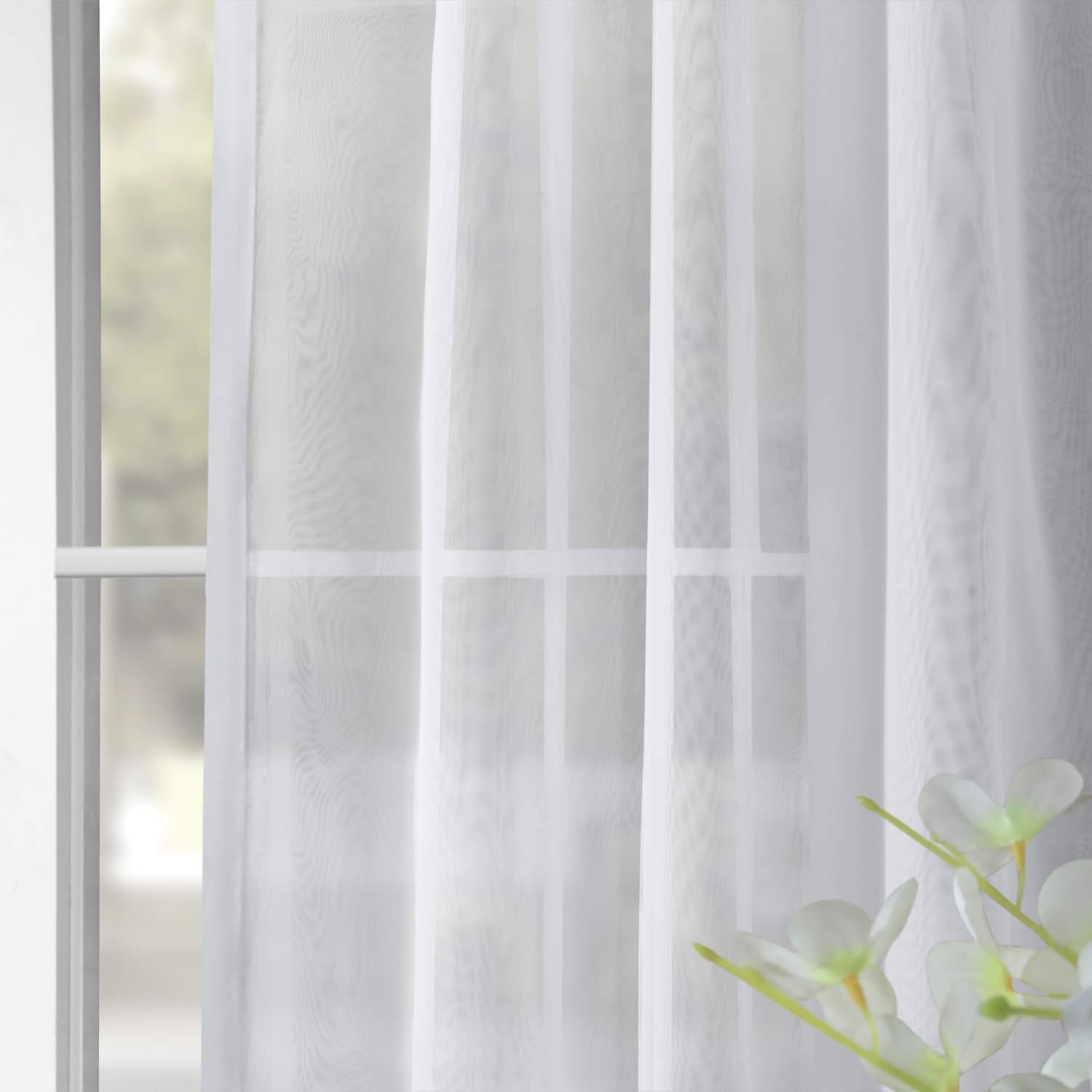 Double Layered White Sheer Curtain