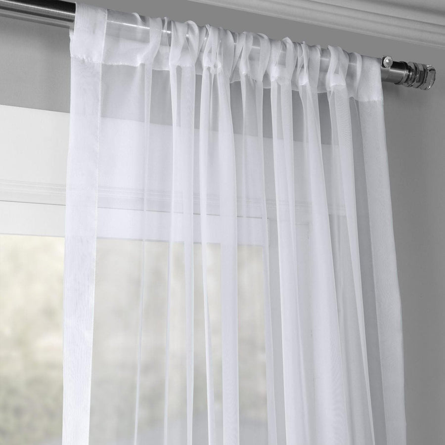 Solid White Sheer Curtain Pair (2 Panels)