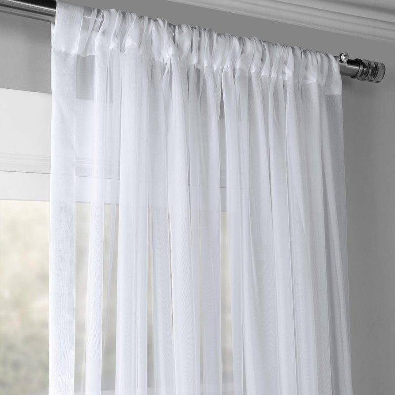 Solid White Extra Wide Sheer Curtain