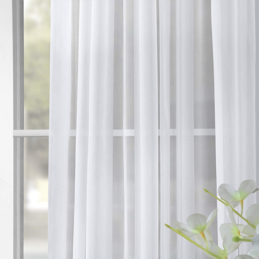 Solid White Extra Wide Sheer Curtain