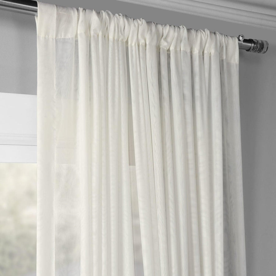 Double Layered Off-White Extra Wide Sheer Curtain