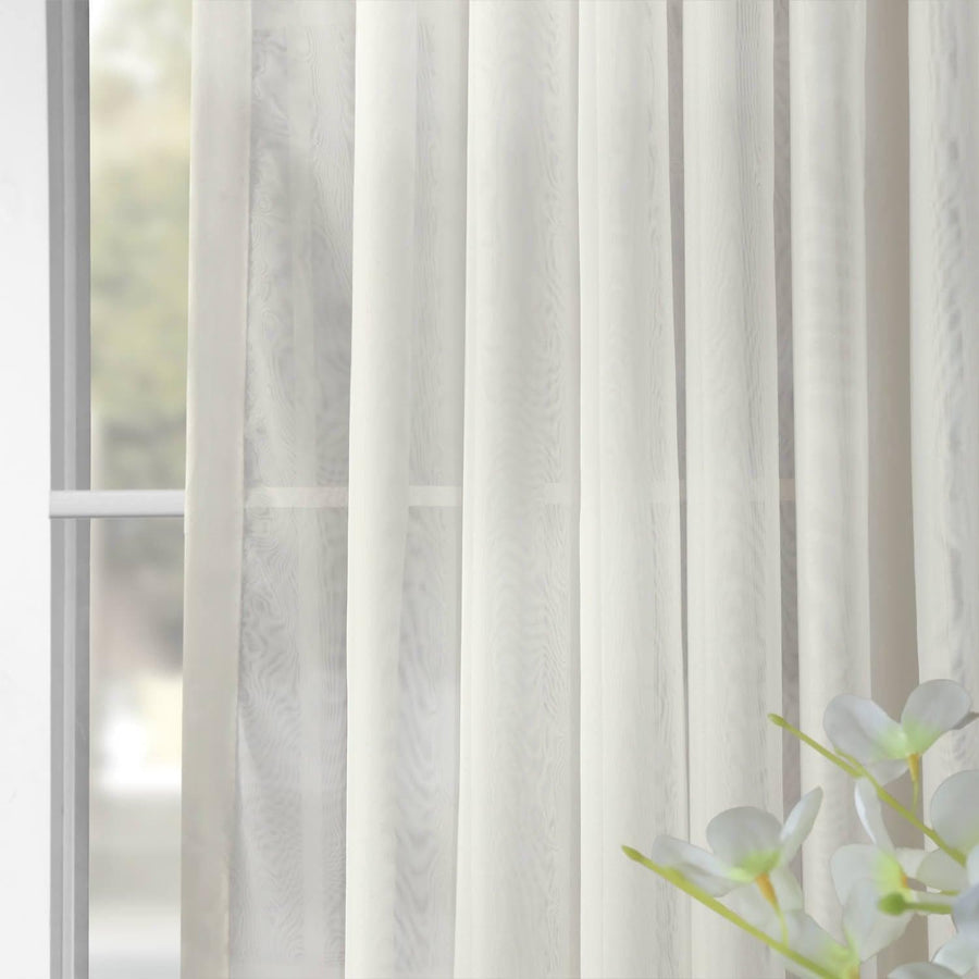 Double Layered Off-White Extra Wide Sheer Curtain
