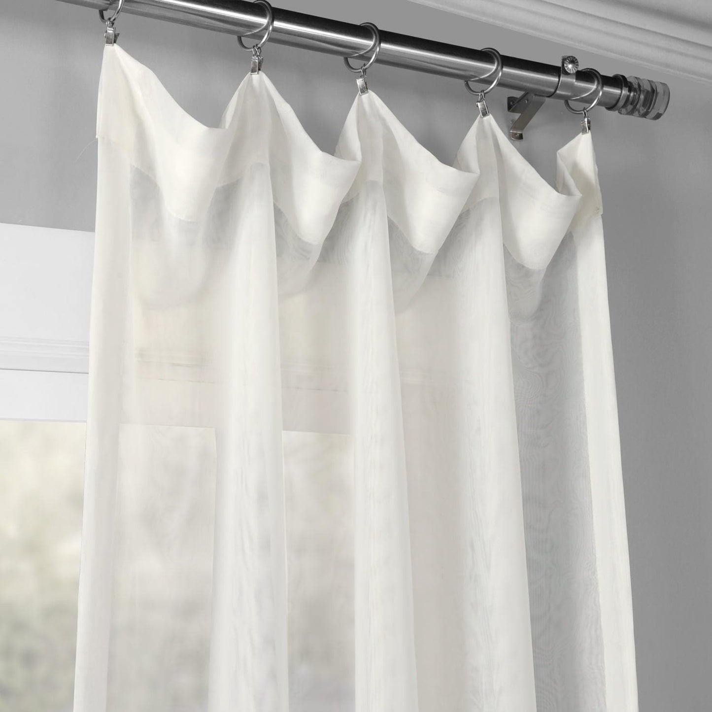 Double Layered Off-White Sheer Curtain